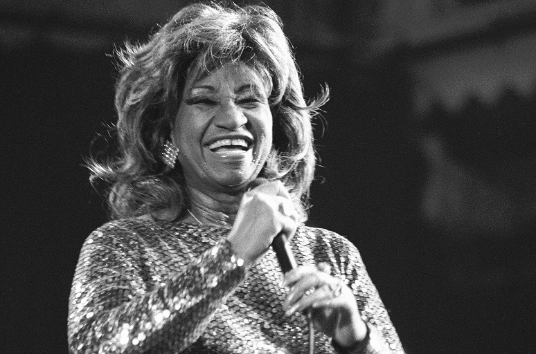 AMSTERDAM, NETHERLANDS - 25th JULY: Cuban-American singer Celia Cruz (1925-2003) performs live on stage at the Paradiso in Amsterdam, Netherlands on 25th July 1987. (photo by Frans Schellekens/Redferns)